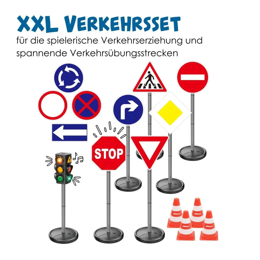 alldoro Verkehrsset – 21-teilig – 75 cm hoch – ab 3 Jahren – mehrfarbig