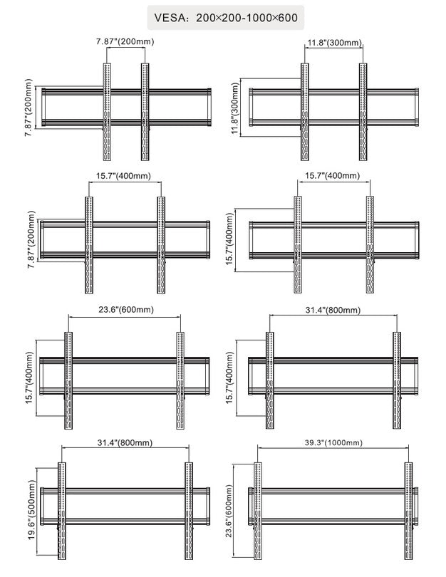 Multibrackets M Floorstand 180 HD – Displayständer, höhenverstellbar, für 98", VESA 900×600, bis 90 kg