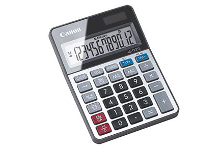 Canon Tischrechner CA-LS122T – 12-stellig – Solar/Batterie – Grau