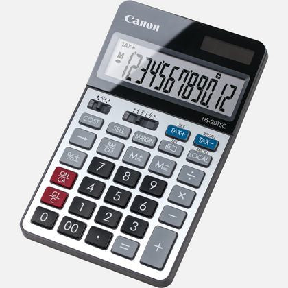 Canon Tischrechner HS-20TSC – 12-stellig, LCD, Steuer/Währung, Solar + Batterie, 108×180×26 mm