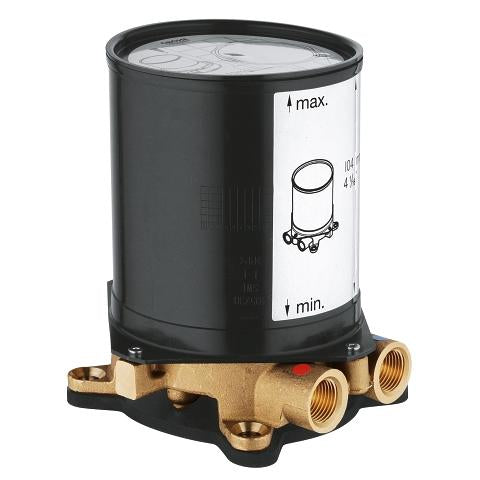 GROHE Rohbauset – 200 × 230 × 190 mm, Messing/Kunststoff, Schwarz, für Waschbecken