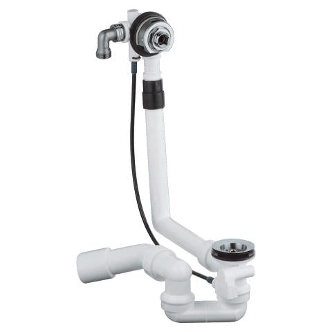 GROHE Wannenablauf- und Überlaufgarnitur Talentofill – 25×56,5×9 cm, Kunststoff, Weiss
