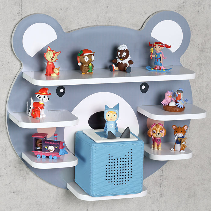 Kesper Wandregal, Kinderregal Bär – Wandmontage – 45,0 × 12,0 × 42,0 cm – Grau – MDF – 1 Stk.