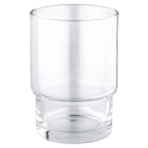 GROHE Essentials Kristallglas Zahnputzbecher – Ø6,6×9,5 cm, Glas, Wandmontiert, Transparent