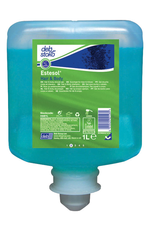 Deb stoko Estesol Hair & Body Duschgel & Shampoo – Regenwald – 6 × 1 l