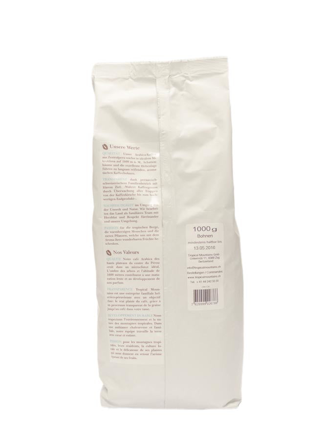 Tropical Mountains Angelito Kaffeebohnen – 1 kg – Arabica – Leichte Röstung – Intensität 2/6 – Bio, Fairtrade