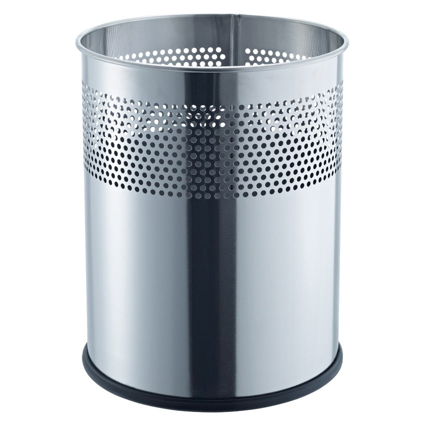 Helit Papierkorb the dot – 15 l – Edelstahl – Ø 255 × H 321 mm