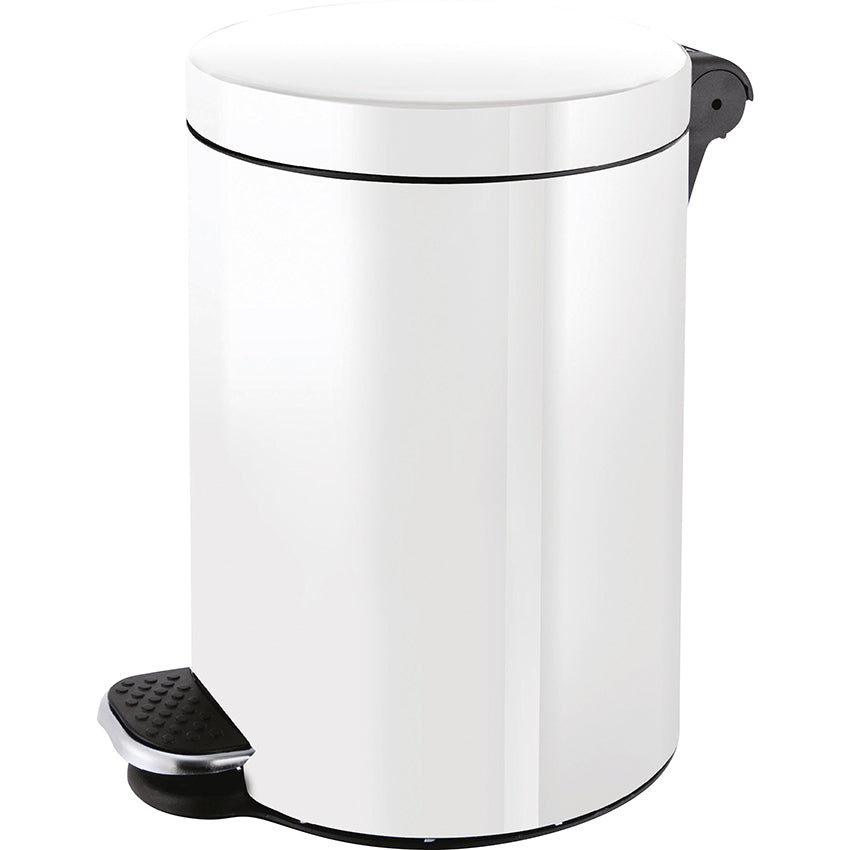 Helit Papierkorb the knight – 5 l – Stahl, weiss – Ø 210 × H 280 mm