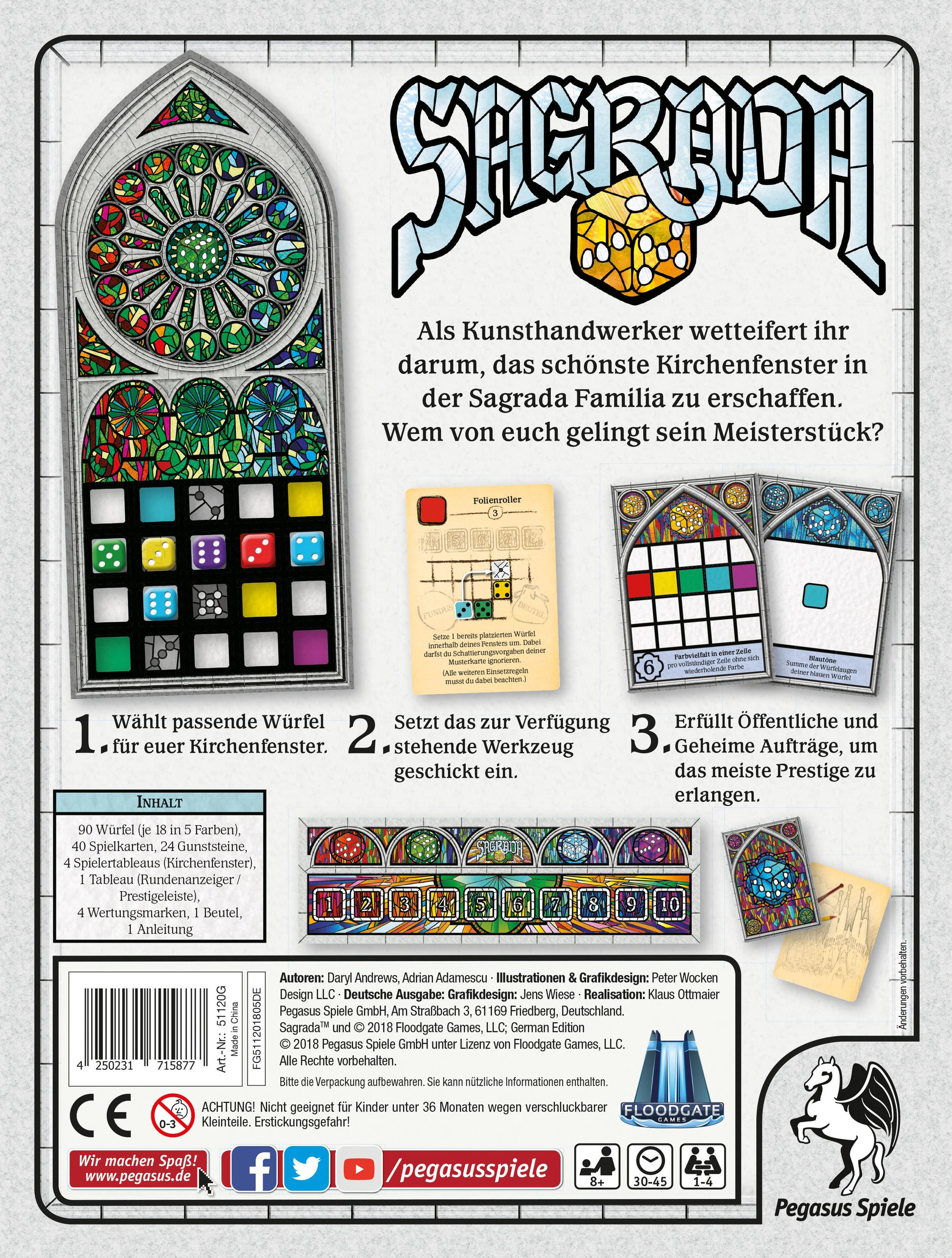 Pegasus Sagrada – Würfelspiel, 1–4 Spieler, ab 8 Jahren, 45 Min., DE