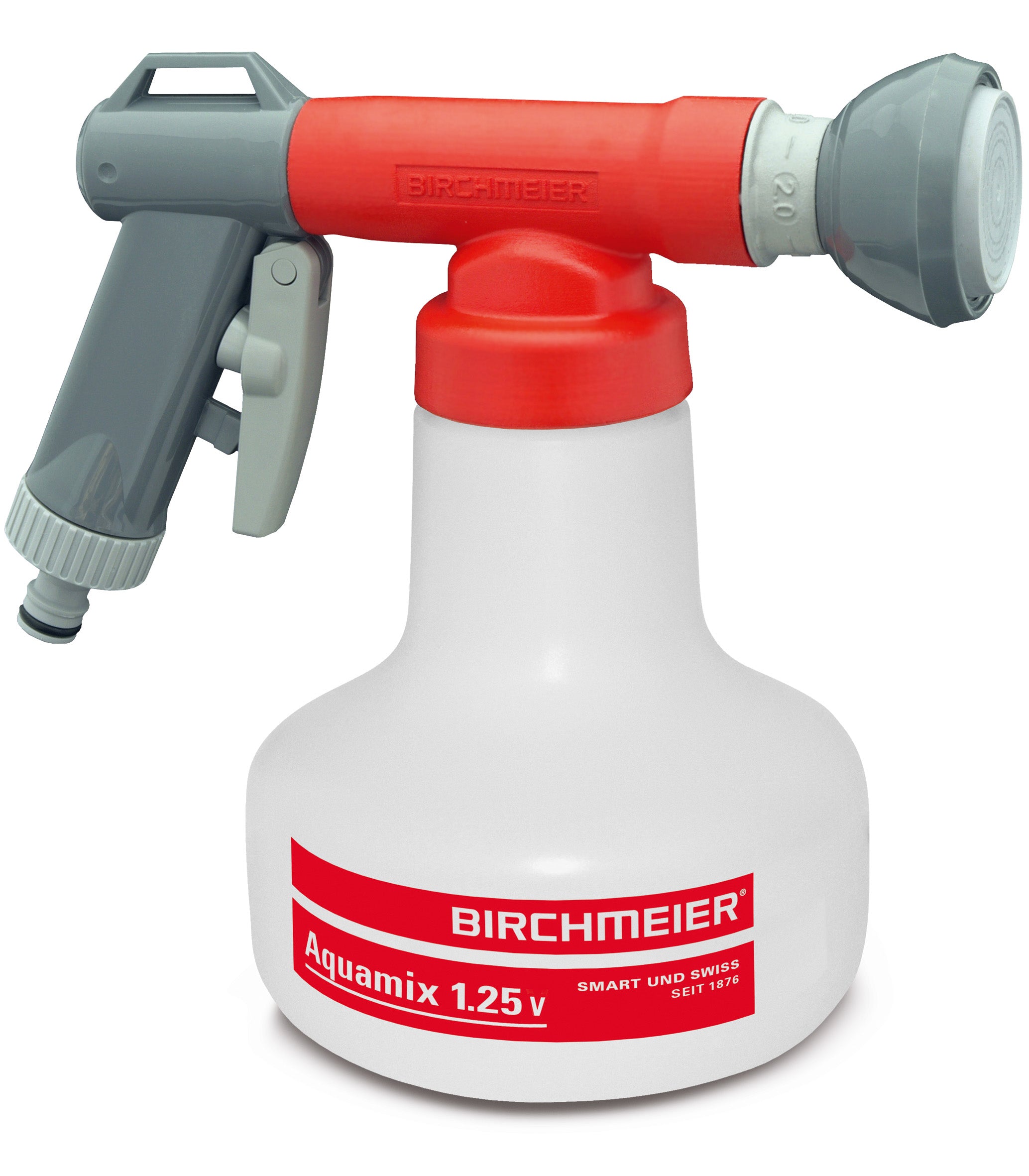 Birchmeier Aquamix 1,25 V Handgartenspritzer – Fassungsvermögen 1250 ml, Max. Druck 5 bar, Kunststoff