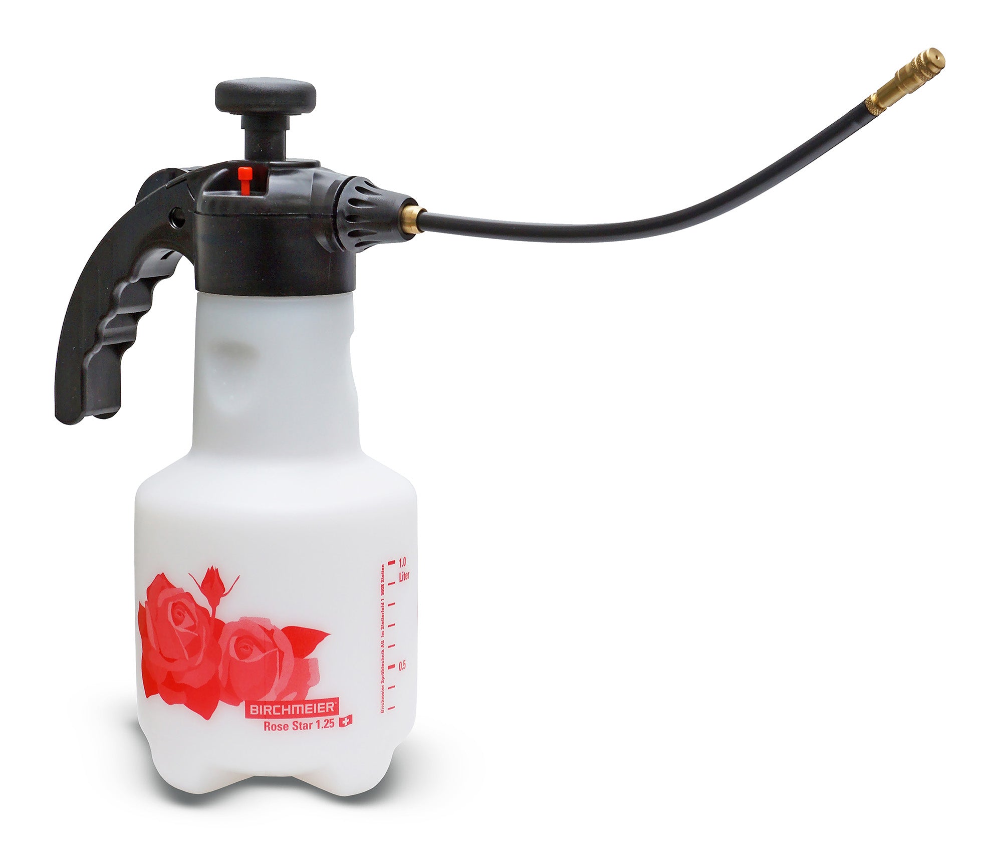 Birchmeier Rose Star Handgartenspritzer – 1,25 l, max. 3 bar, Messingdüse – Kunststofftank