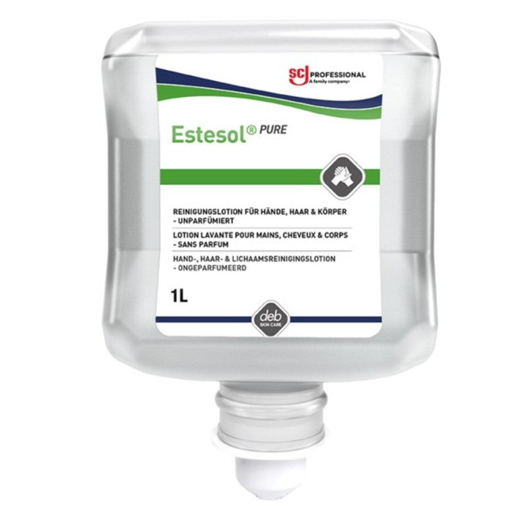 Deb Stoko Handseife Flüssig Estesol PURE – duftfrei – Patrone – 1 l