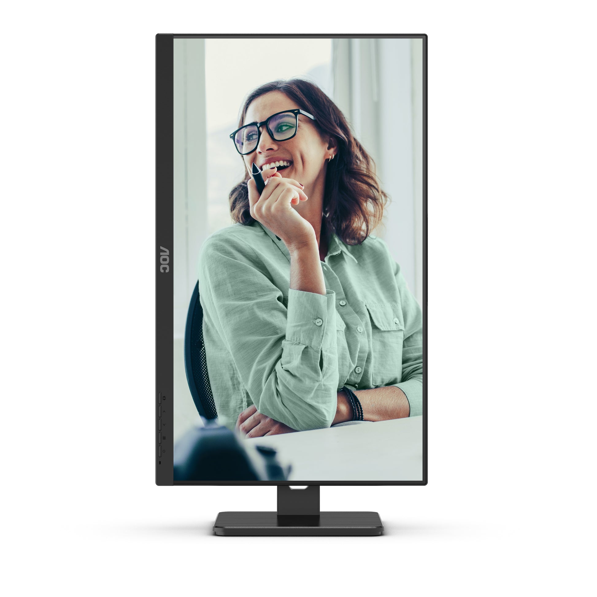 AOC Monitor, 23,8", 300 cd/m², Daisy Chain, USB-C, USB-Hub, Integrierte Lautsprecher, VESA 100 × 100, Schwarz