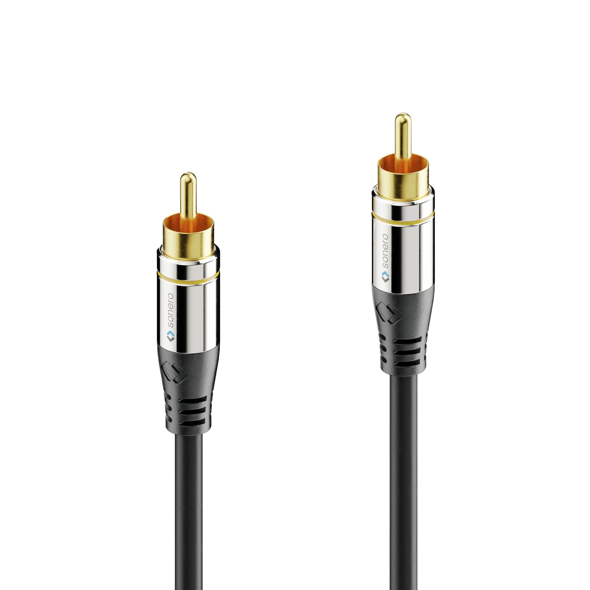 Sonero Cinch-Kabel (2×) – Stecker zu Stecker – 5 m, vergoldete Stecker, magnetisch abgeschirmt