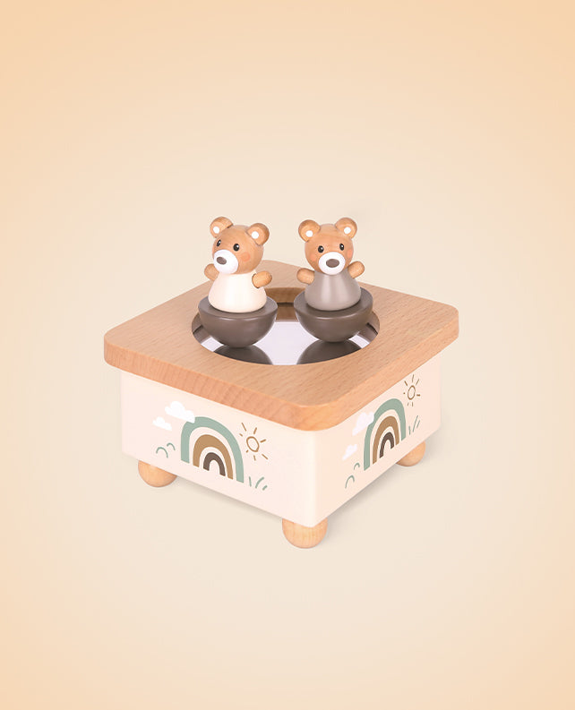 Spielba Holzspielwaren Musikdose Bär – 7,3 cm – FSC-Holz, beige