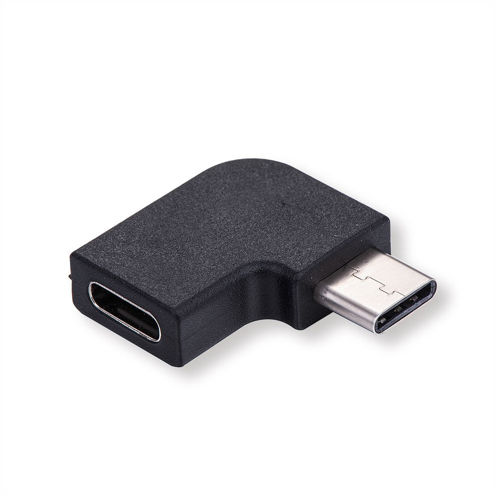 VALUE USB-Adapter USB-C auf USB-C – USB 3.2 Gen 2 (10 Gbit/s) – 4K/60 – Abgewinkelt, Aktiv – Schwarz