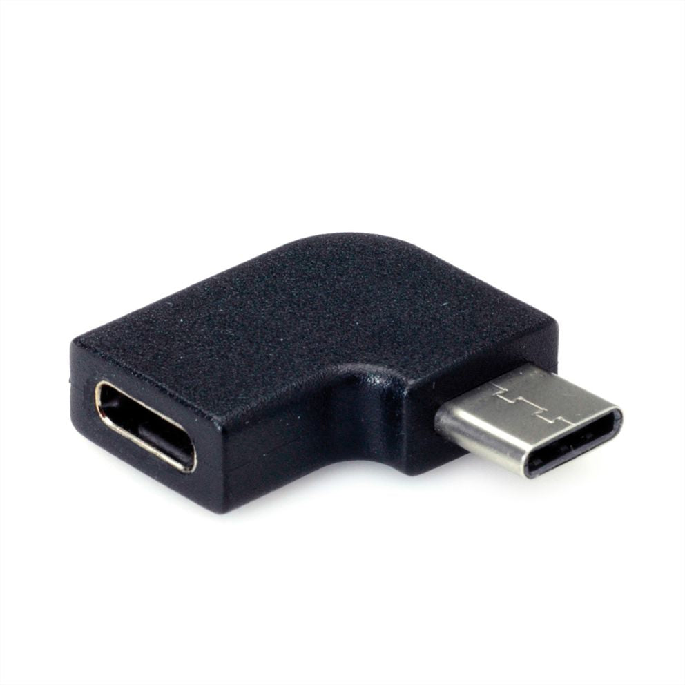 VALUE USB-Adapter USB-C auf USB-C – USB 3.2 Gen 2 (10 Gbit/s) – 4K/60 – Abgewinkelt, Aktiv – Schwarz
