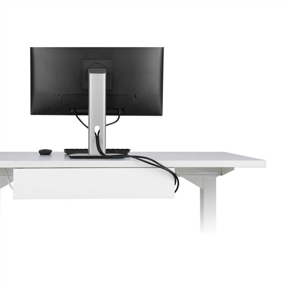 VALUE 17.99.1316 Untertisch-Kabelwanne – Weiss, horizontal