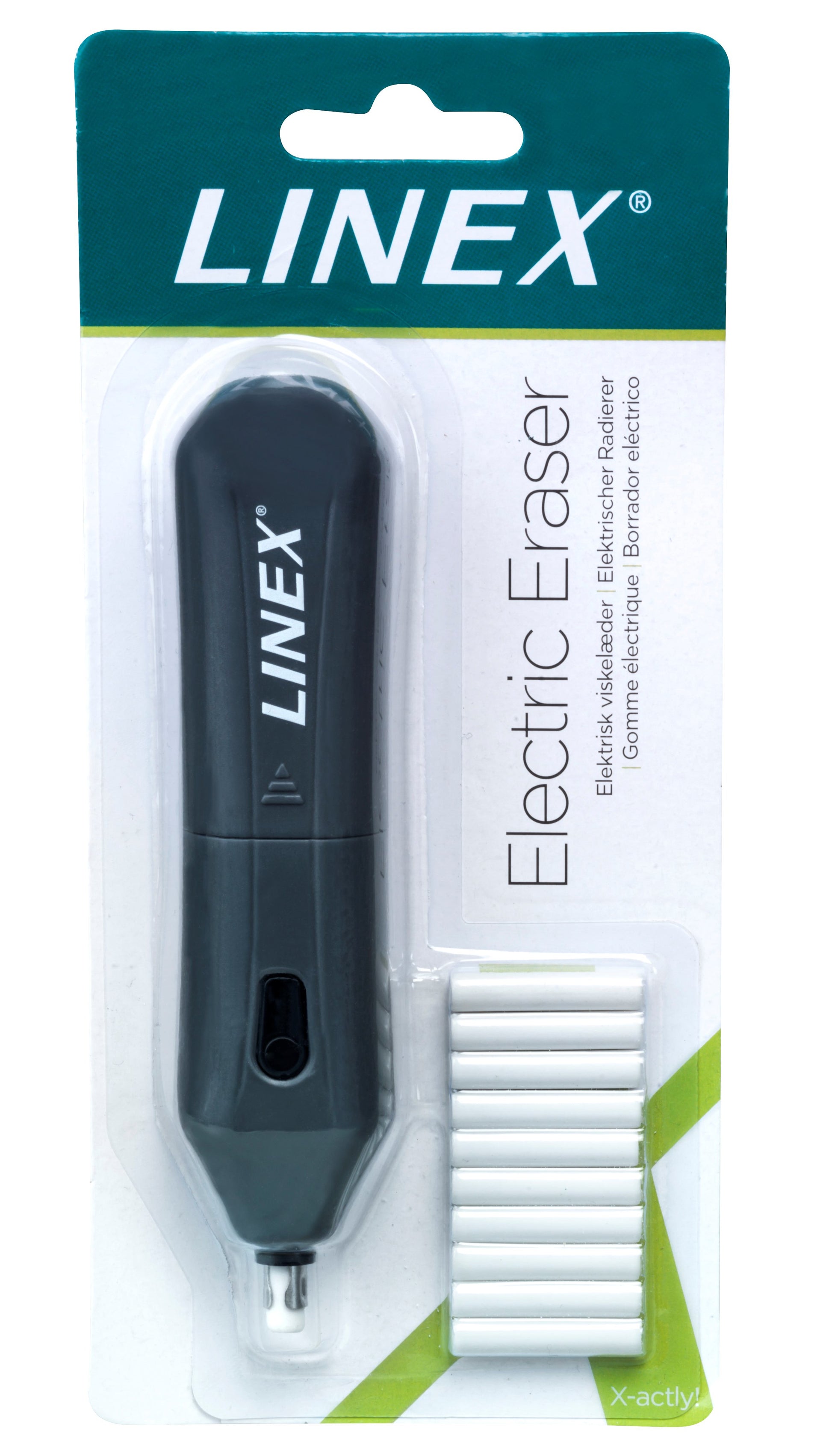 Linex Radierer – für Bleistifte und Farbstifte – 115 × 160 × 115 mm – Kunststoff – grau