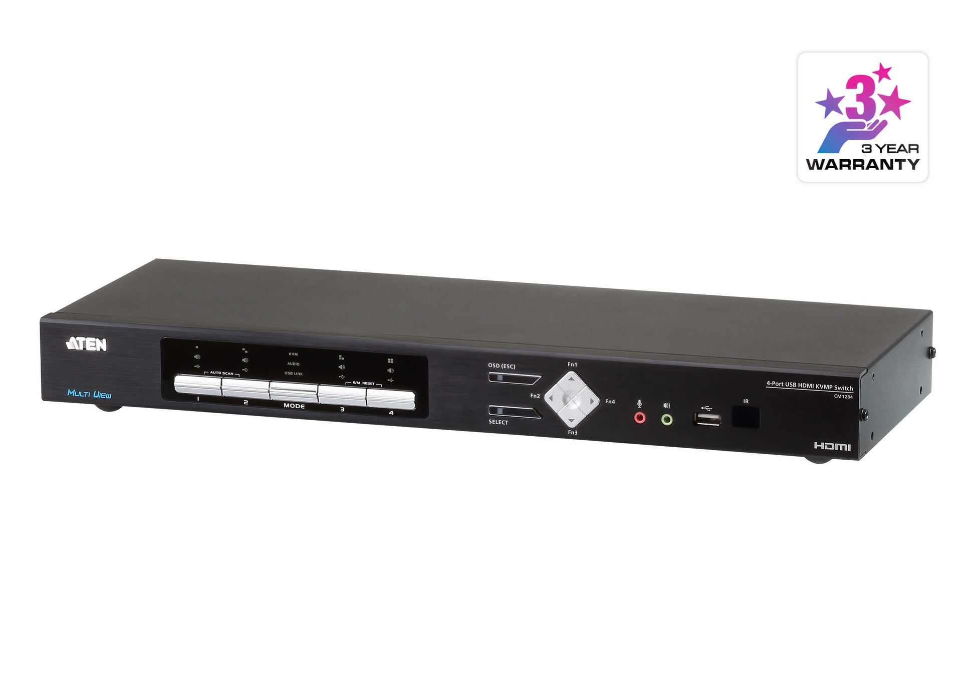 ATEN CM1284 – KVM-Switch – 4-Port, HDMI – 4096 × 2160 @ 30 Hz, Audio