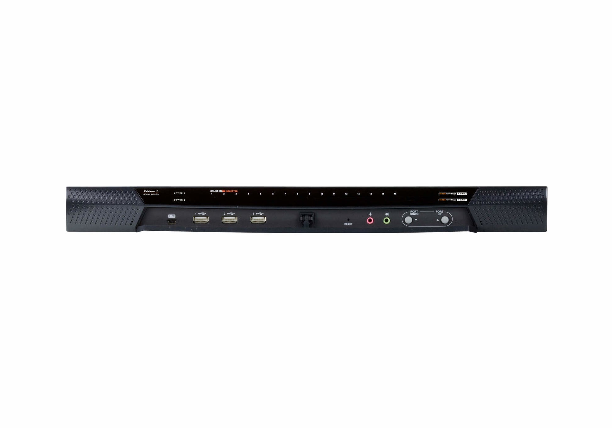 ATEN KN1116VA – KVM over IP Switch – 16 Ports, 2 GbE, Virtual Media, Audio, 1U, Schwarz