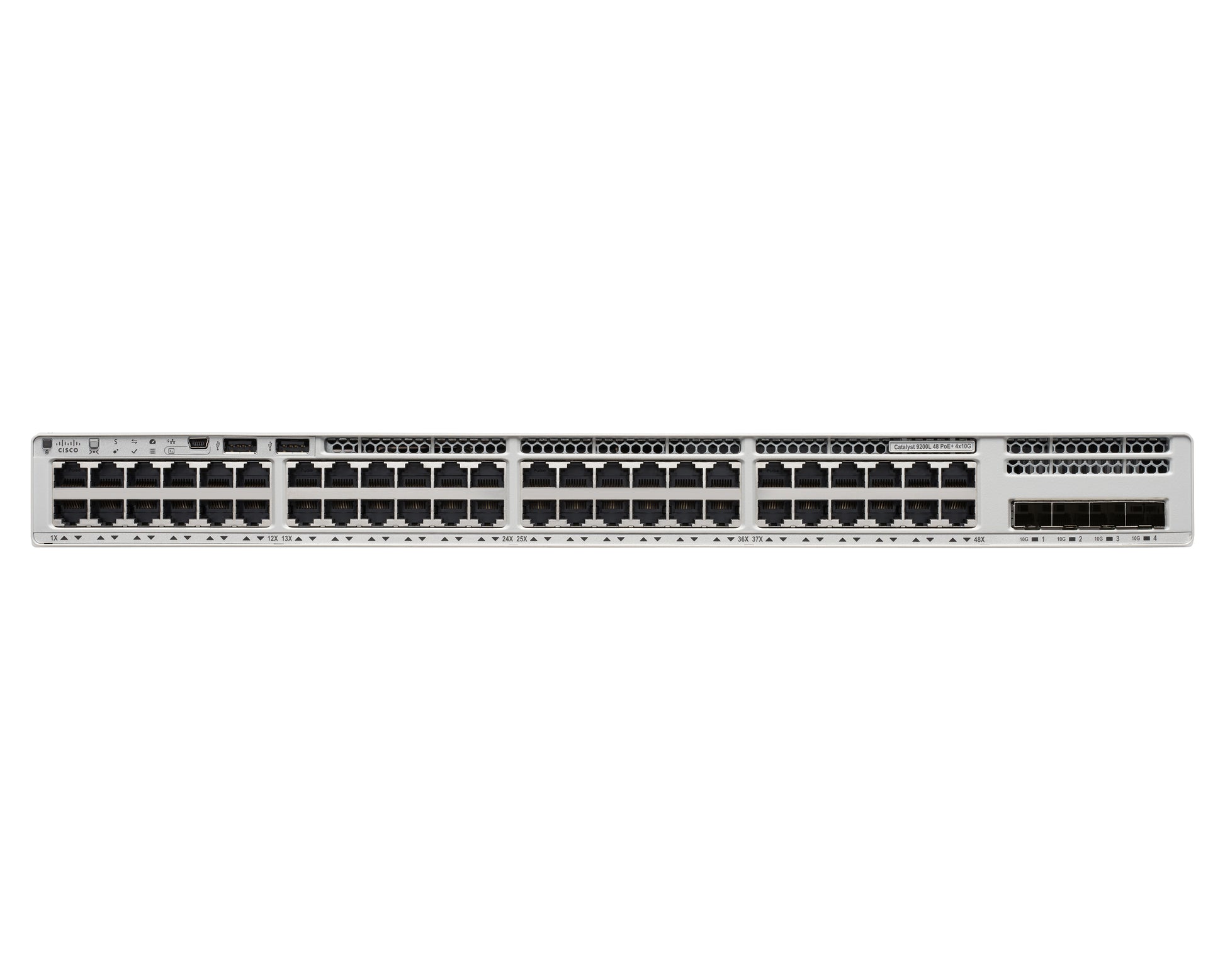 Cisco Catalyst 9200L-48P – Managed Switch – 48×GbE, 4×SFP+, L3, PoE+ 740 W, 1U