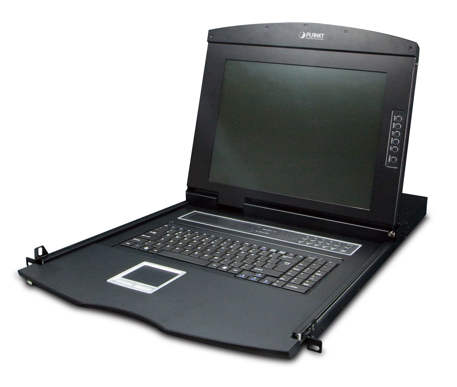 PLANET Combo VGA LCD – 17" Rack-LCD-Konsole – 16-Port KVM (VGA), 1280 × 1024, USB 2.0-Hub – 1U