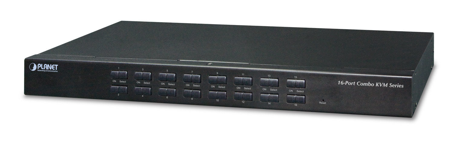 PLANET 16-Port VGA KVM-Switch – Rack 1U, Konsolen: PS/2, USB A