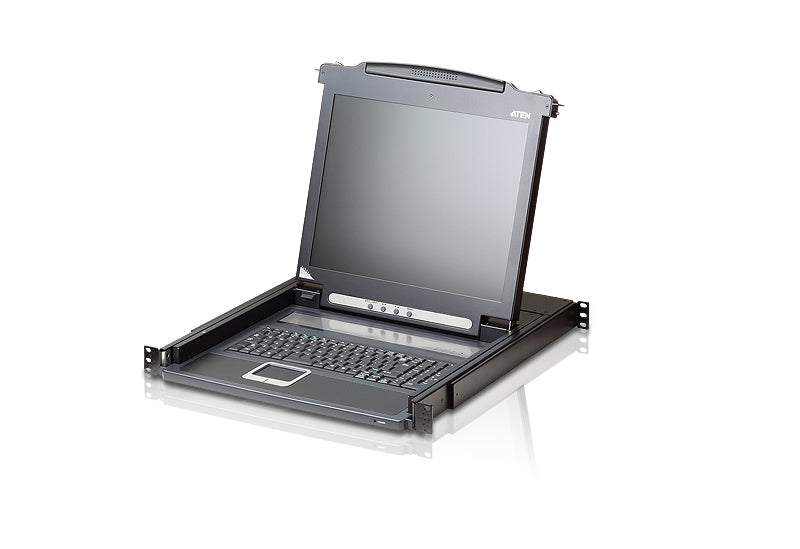 ATEN CL1000N – KVM-Konsole – 19" Rack, 1U, 19" LCD, VGA, PS/2, US-Layout, Schwarz