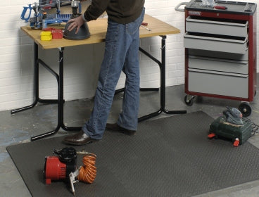 Mottez Fussmatte B516F – 60 × 60 cm, 1,2 cm, dunkelgrau, für Innen- und Aussenbereich