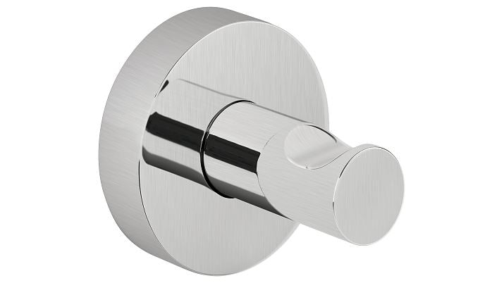 TESA Klebehaken Powerbutton – Edelstahl, 8 kg, Klebestreifen, Silber
