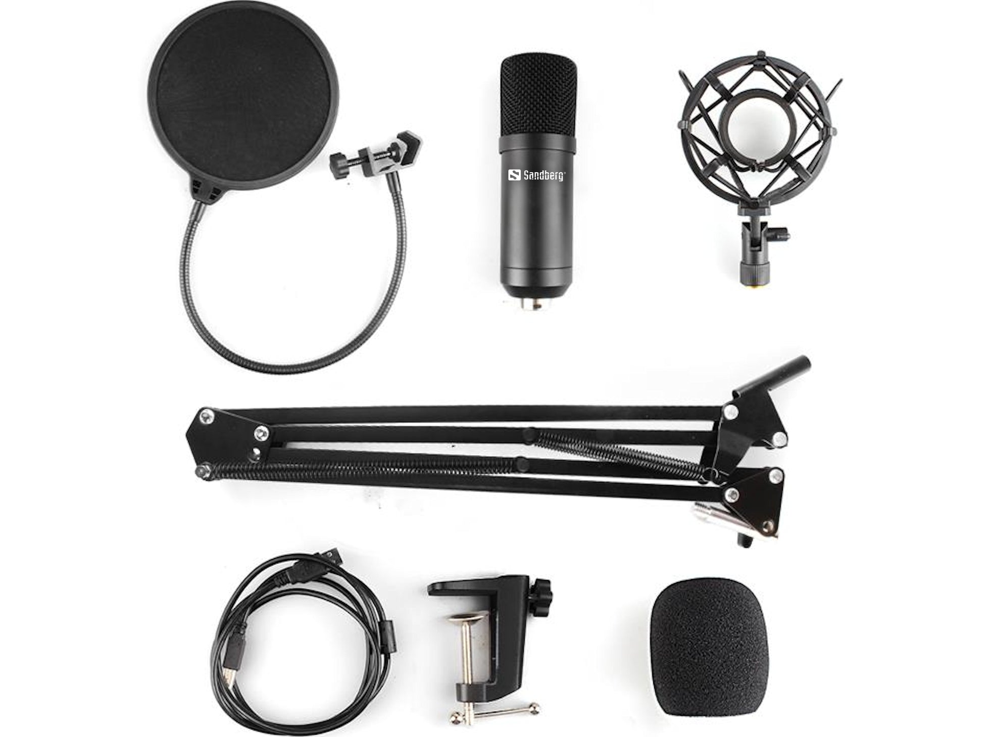 Sandberg Streamer USB Mikrofon Kit – Studio-Mikrofon, USB kabelgebunden