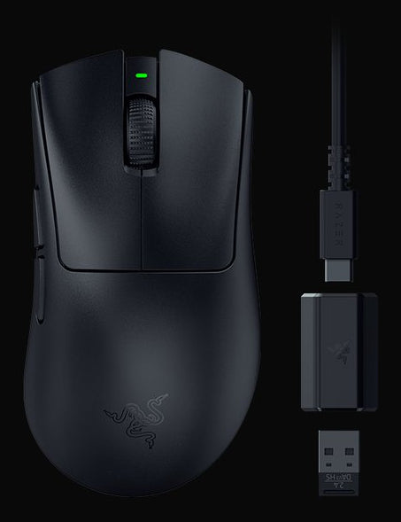 Razer DeathAdder V3 HyperSpeed – Gaming-Maus – Kabellos (2,4 GHz), 26000 DPI, Rechts, Schwarz