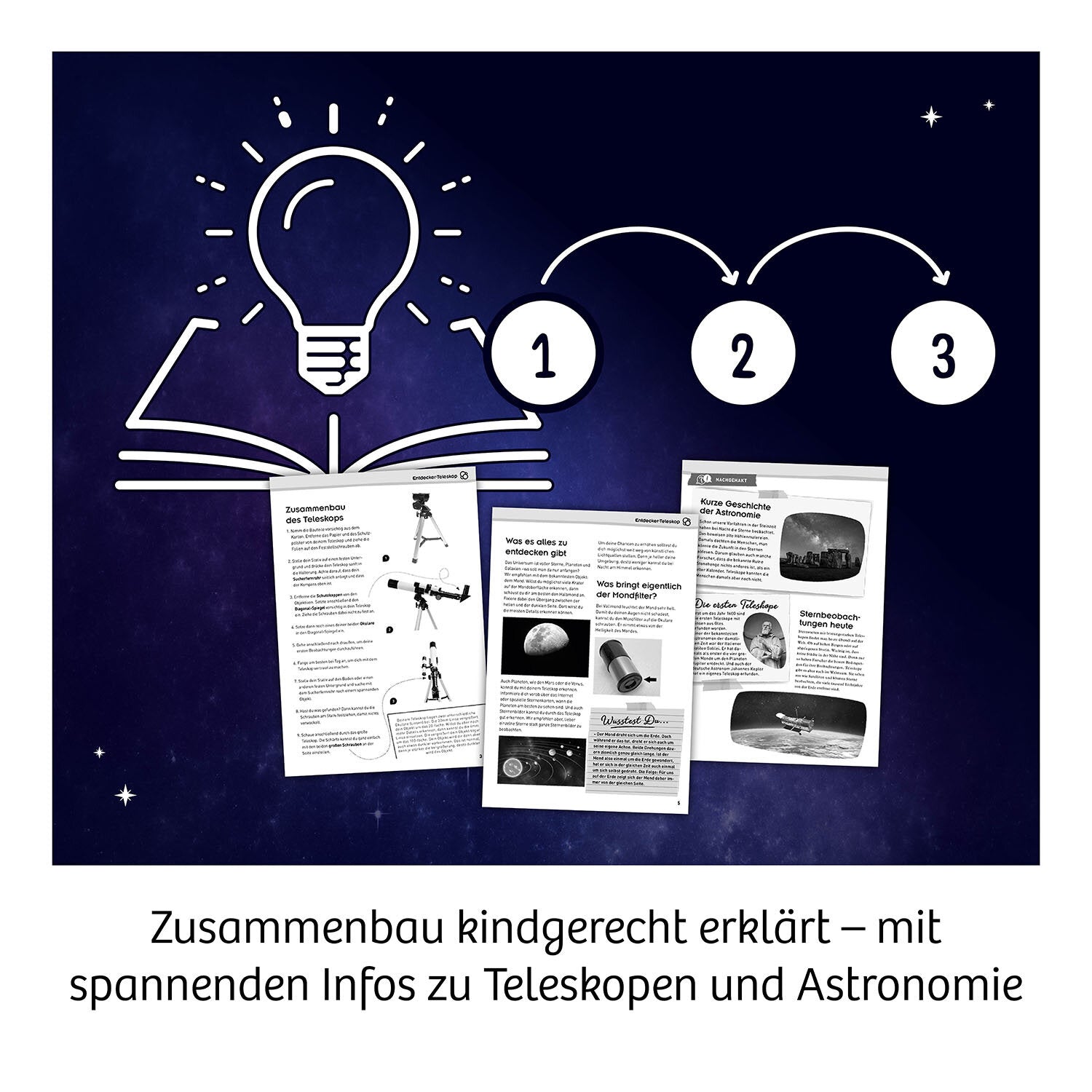 Kosmos Teleskop – Entdecker-Teleskop, 100×, 20 × 38,5 × 9,2 cm, ab 8 Jahren