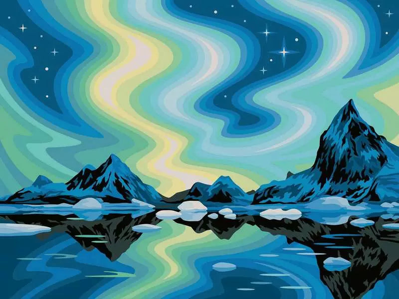 Ravensburger CreArt – Malen-nach-Zahlen-Set Northern Lights – Leinwand – ab 14 Jahren