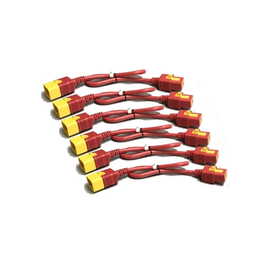 APC Netzkabel, IEC C19 auf IEC C20, verriegelbar, 1,2 m, Rot, 6 Stück