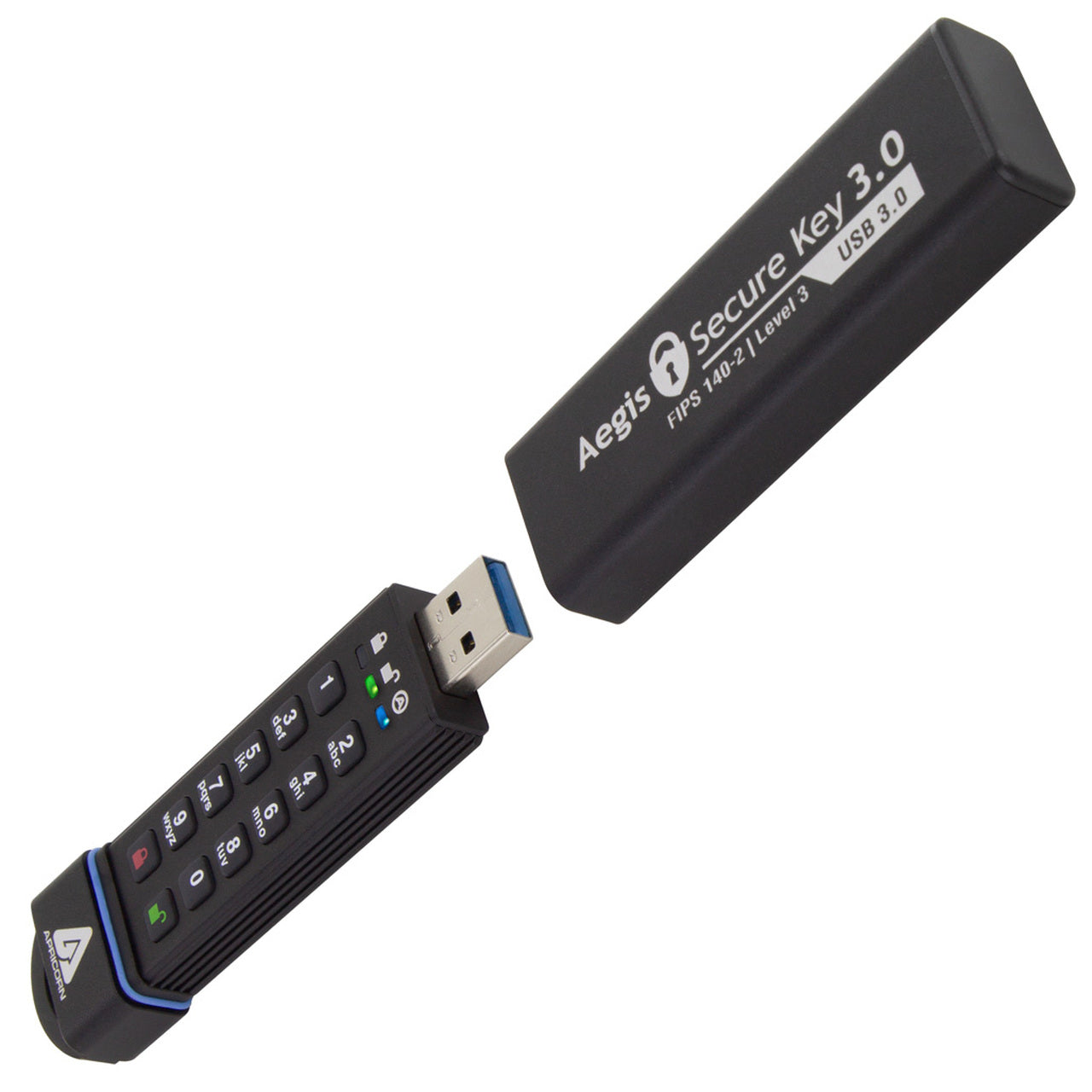 Apricorn Aegis Secure Key – 480 GB, USB 3.2 Gen 1 (Typ A), Hardwareverschlüsselung (FIPS 140-2), IP68