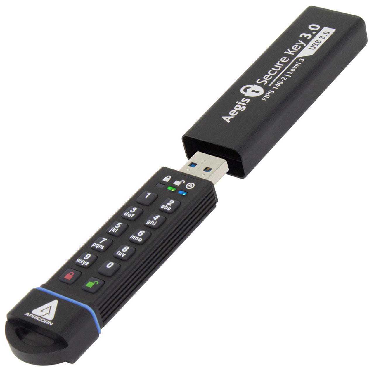 Apricorn Aegis Secure Key – 480 GB, USB 3.2 Gen 1 (Typ A), Hardwareverschlüsselung (FIPS 140-2), IP68