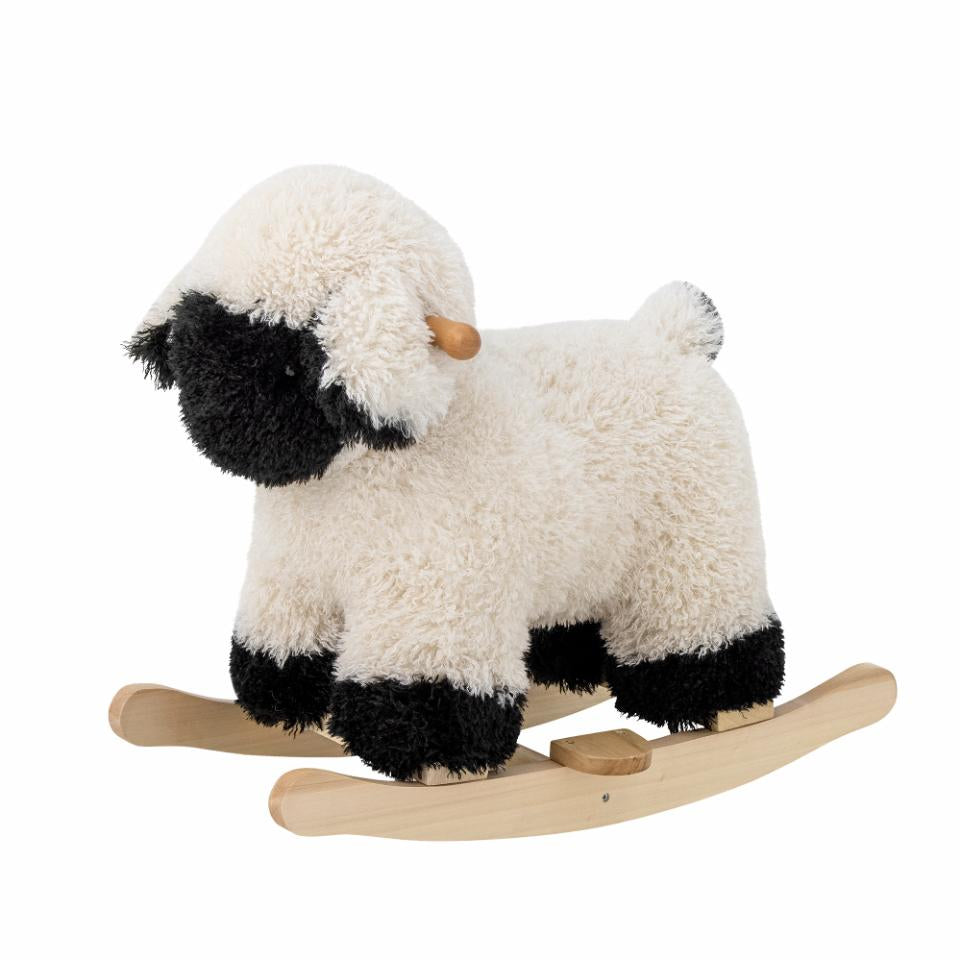 Bloomingville Schaukelschaf Dolly – 65 × 53 × 34 cm, Weiss, Polyester