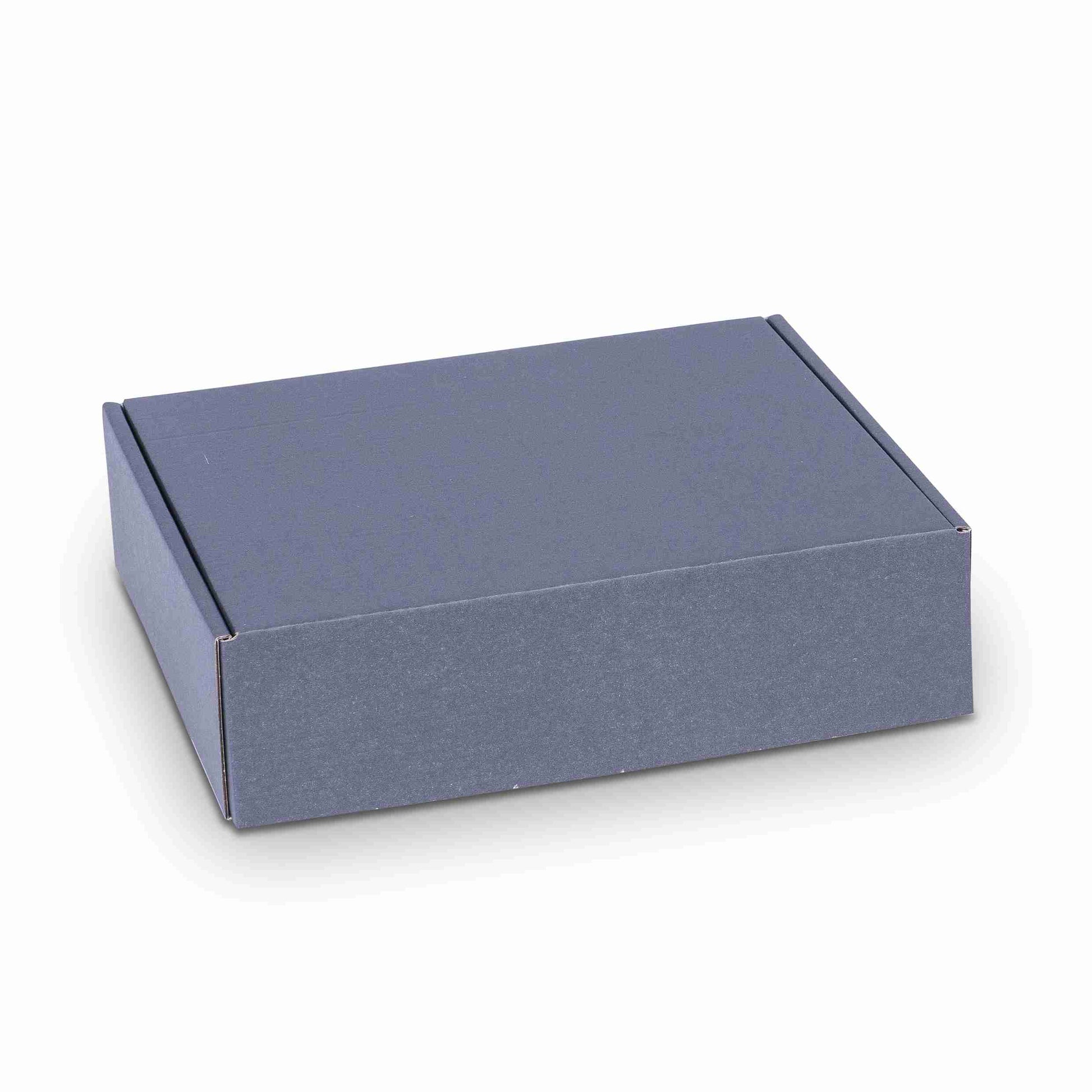 Model Geschenkbox Papier (Wellpappe) anthrazit – 232 × 182 × 62 mm – mit Klappdeckel – 1 Stk., ab 20 Stk.