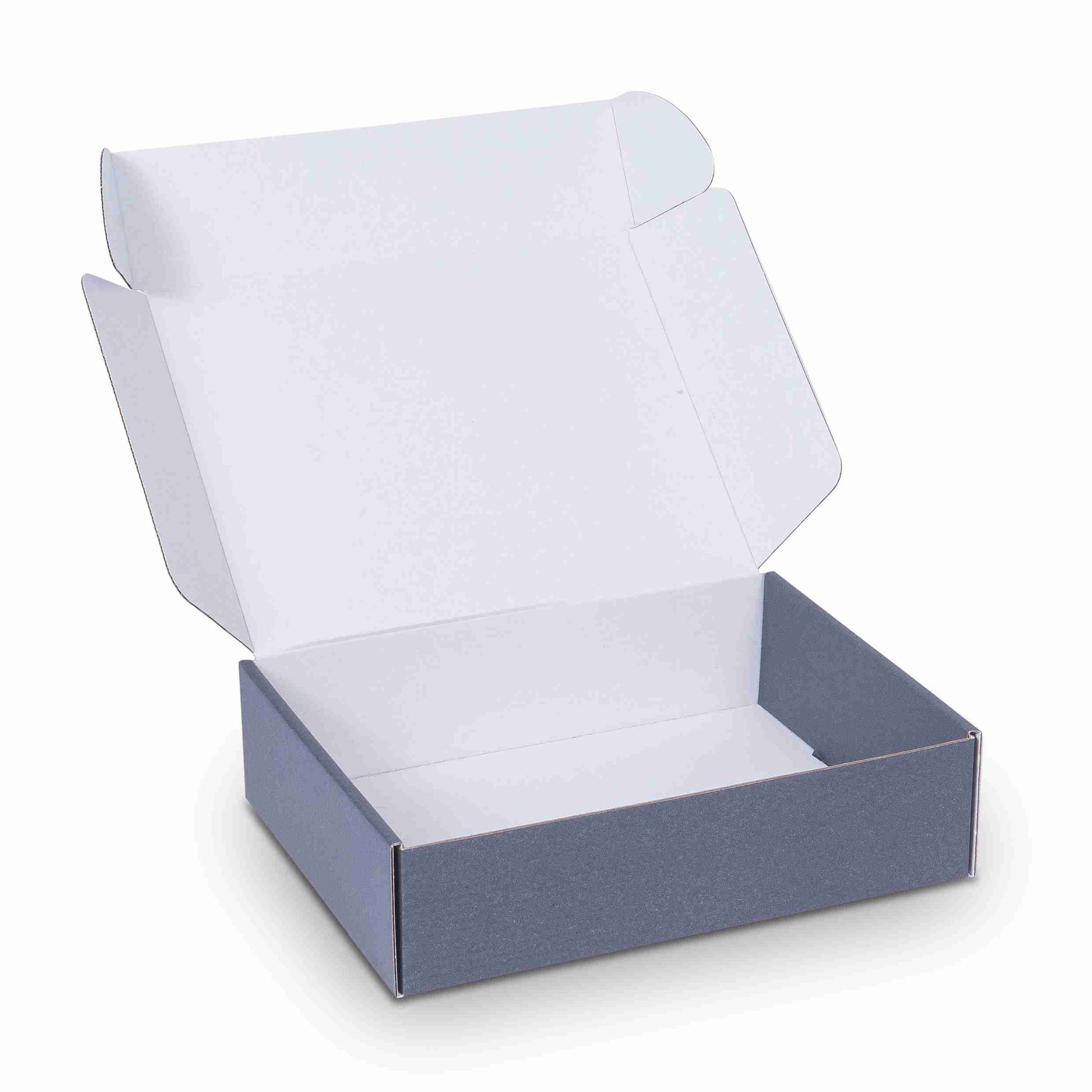 Model Geschenkbox Wellpappe anthrazit – 232 × 62 × 182 mm – 1 Stk., ab 100 Stk.