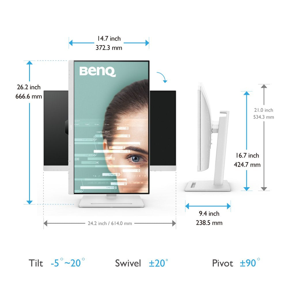 BenQ GW2790QT – Monitor, 27" WQHD (2560 × 1440), IPS, 350 cd/m², USB-C, Daisy Chain, VESA 100 × 100, Schwarz
