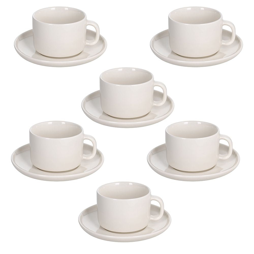 Tognana Porcellane Tognana Espressotasse Edge – 6er Set, 90 ml, Ø 6,5 cm, Porzellan, spülmaschinenfest, mikrowellengeeignet