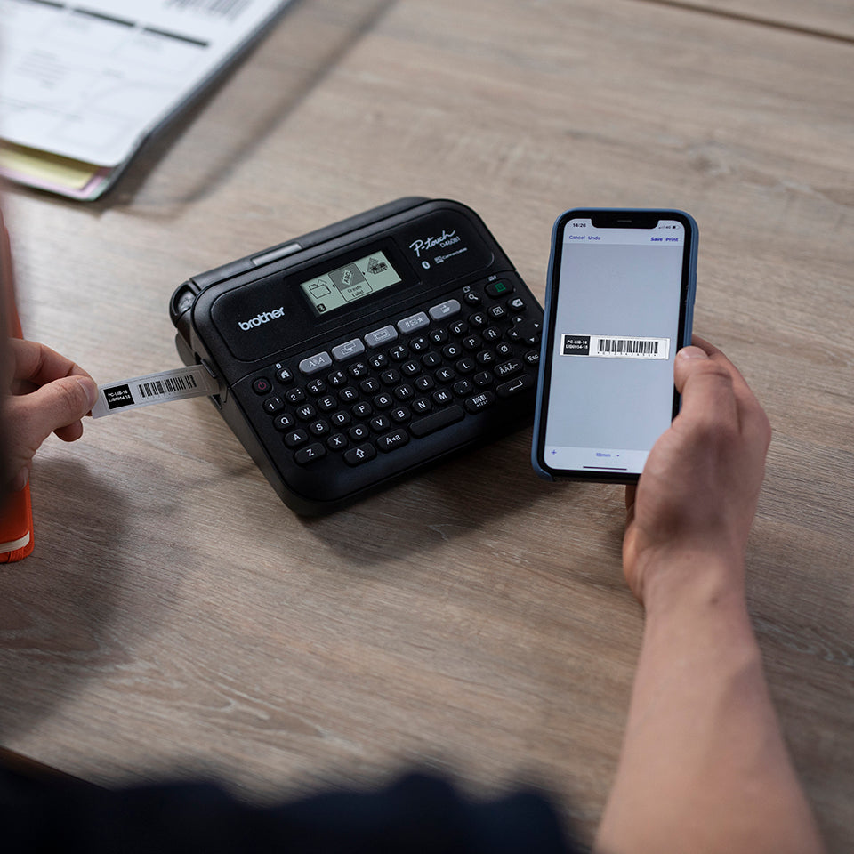 Brother P-touch PT-D460BTVP – Beschriftungsgerät, für TZe-Bänder bis 15,8 mm, USB, Bluetooth, Auto-Cutter