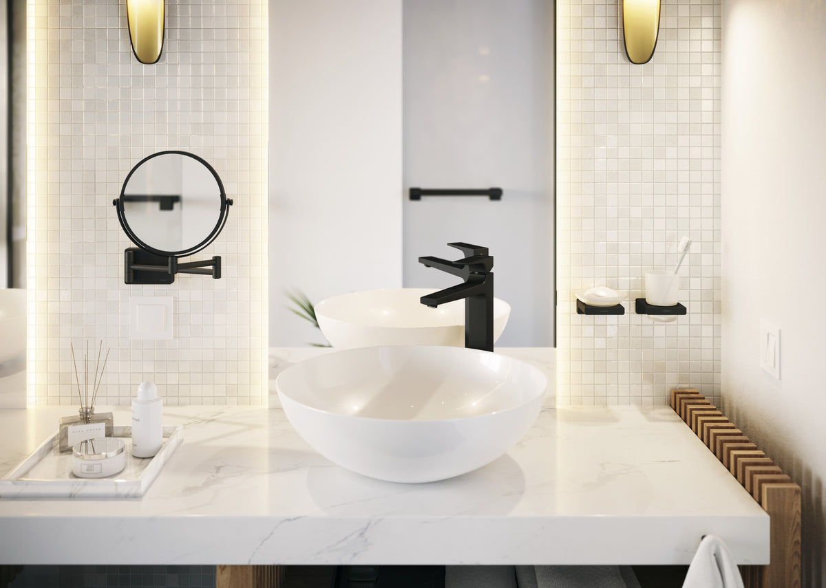 Hansgrohe AddStoris Q Wannengriff – 39,8 cm, Metall, zum Schrauben, Mattschwarz