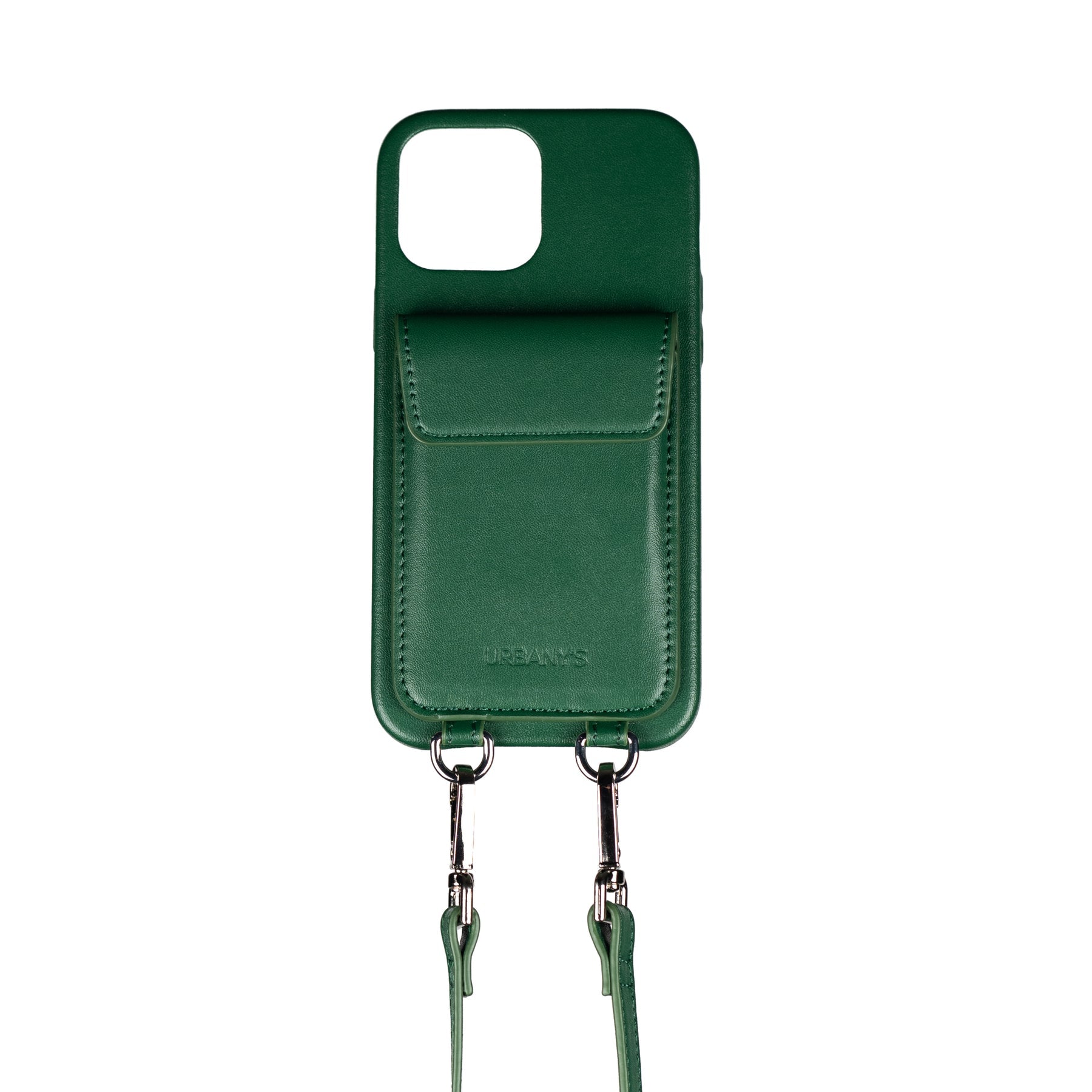 Urbany's Necklace-Hülle – für Apple iPhone 15 Pro Max – Racing Green – Kunstleder – Magnetverschluss
