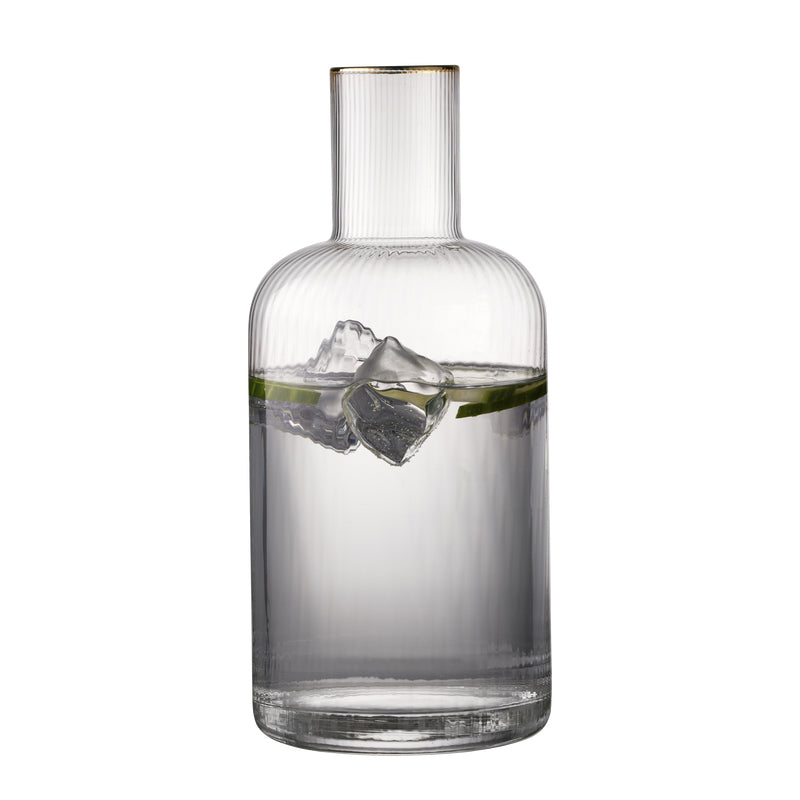Lyngby Glas Karaffe Palermo Gold – 1,5 l, Ø 11,0 cm, H 25,5 cm, Glas, Transparent, spülmaschinenfest