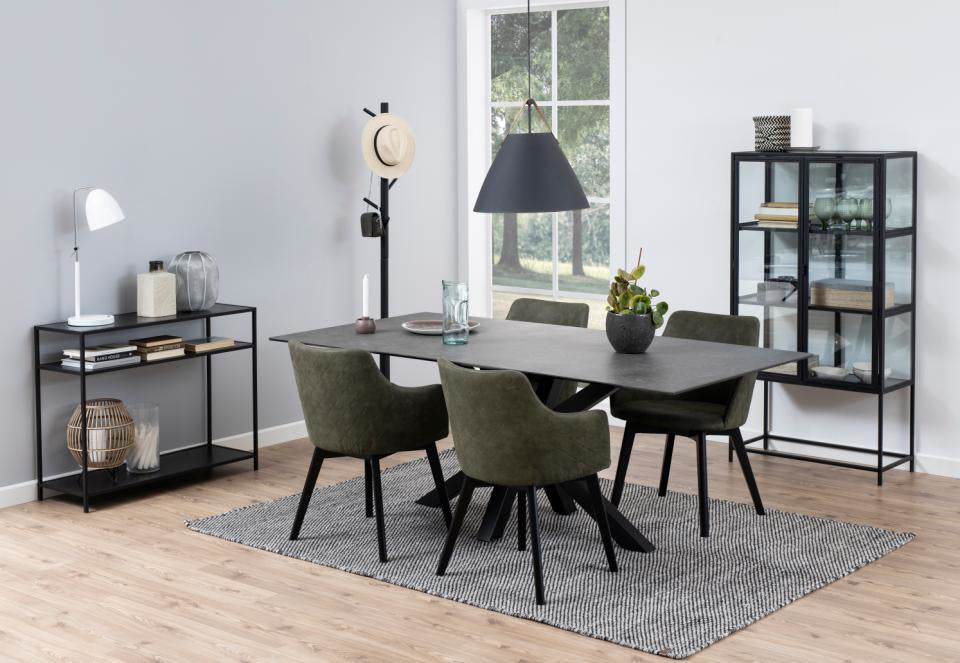 Actona Garderobenständer – Gummibaumholz – Schwarz – 1'760 mm