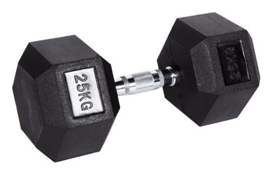 Fitcom Kurzhantel, 25 kg pro Kurzhantel – Schwarz, Gummi