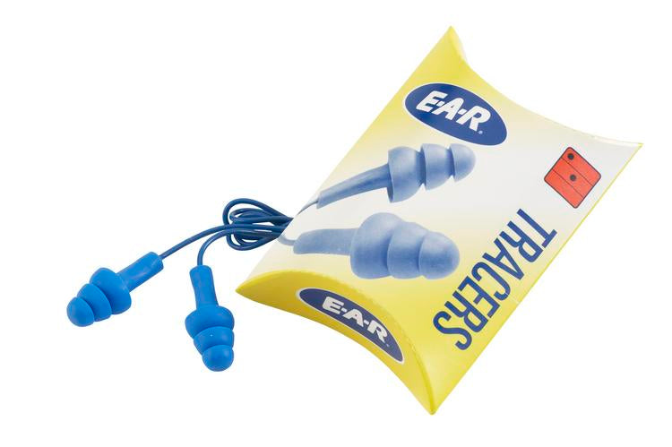 3M EAR Tracer Mehrweg-Ohrstöpsel – SNR 32 dB – mit Kordel – Blau – 50 Paar